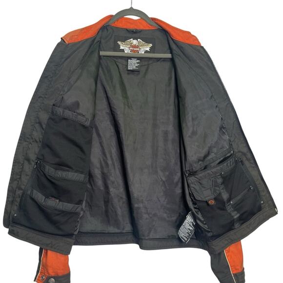 Harley Davidson 2008 Jacket Size Medium Orange Black Long Sleeve Lightweight - Picture 7 of 16